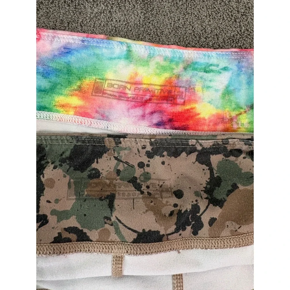 Born Primitive Athletic Lot of 2 Shorts Women XL Multicolor Tie Dye Camo Booty
